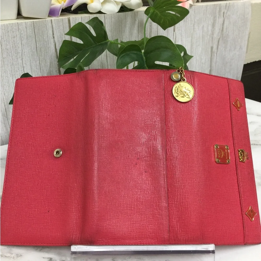 MCM Red Leather Continental Wallet